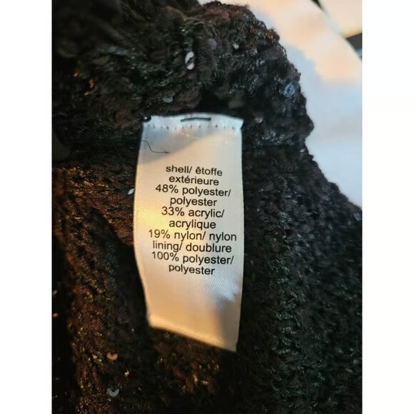 Maurices black sequins sheer lined panel long sleeve sweater Medium - Picture 4 of 4